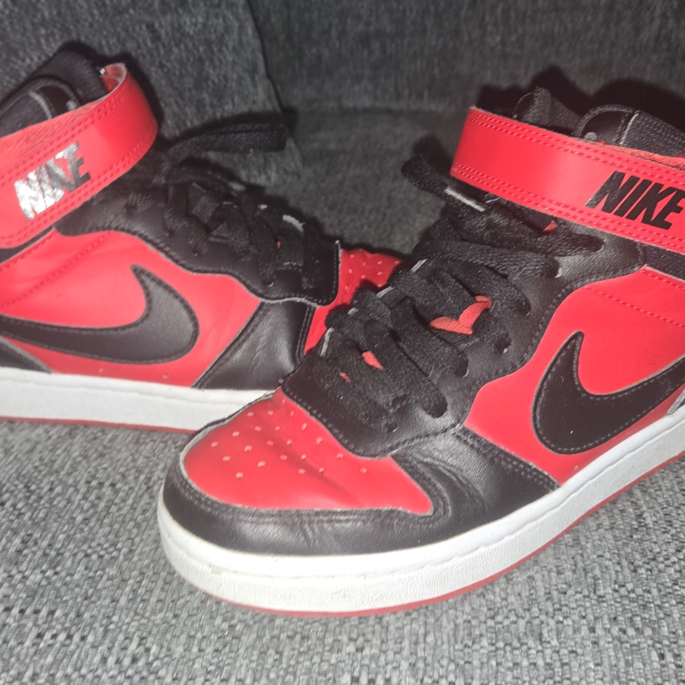 Nike Kids Red and Black High-Top Sneakers